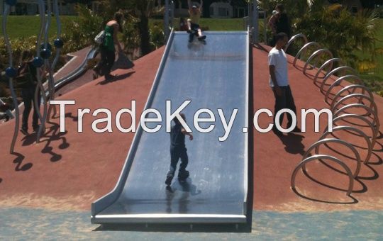 Outdoor stainless steel playground slides