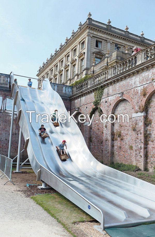 Outdoor stainless steel playground slides