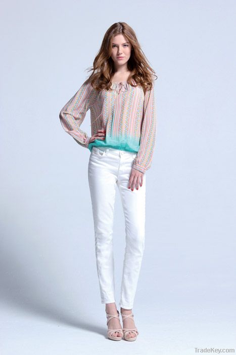 Ladies' 100% silk woven top