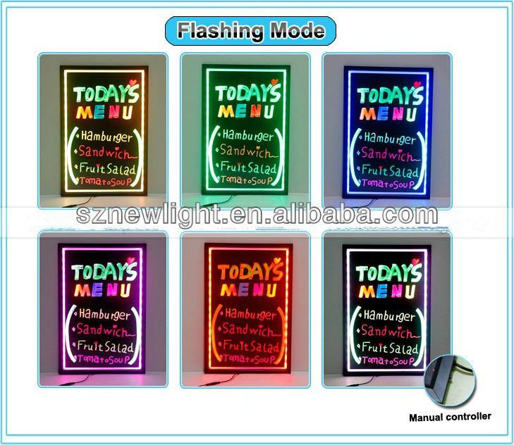 2014 hot sale new style hign quality waterproof erasable LED advertising board/led writing board/ 