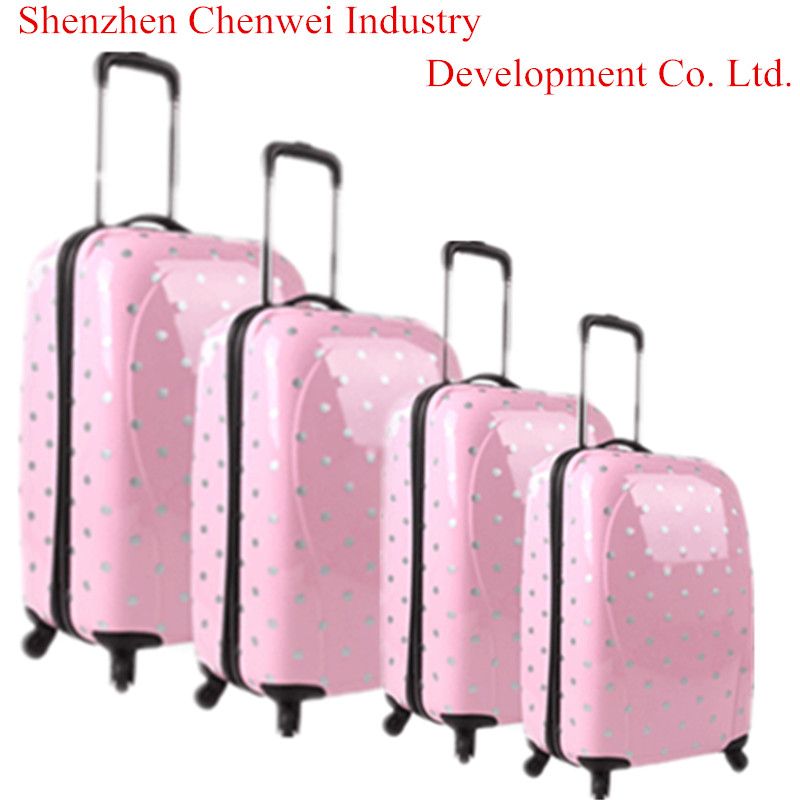 Pink lovely ABS+PC hard shell fashionable luggage set 