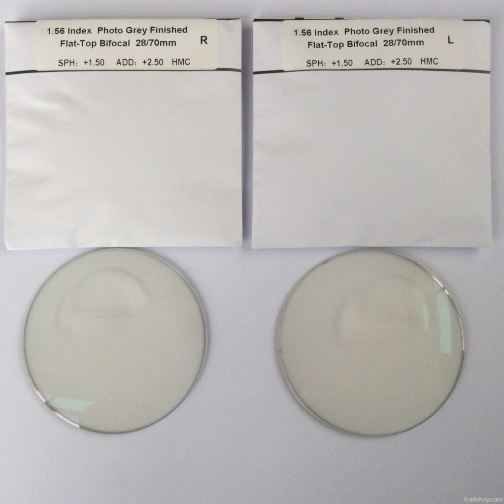 1.56 photochromic bifocal optical lenses