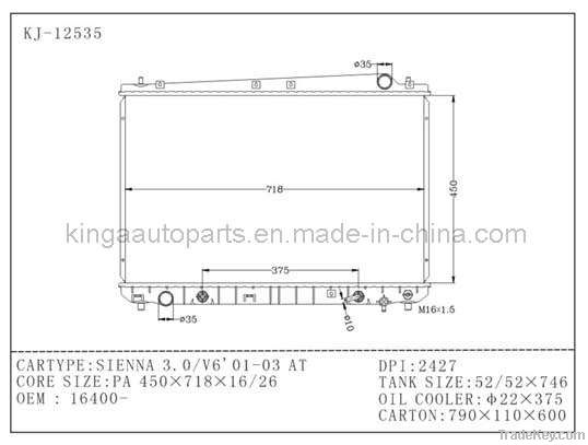 Auto Radiator for Sienna3.0/V6' 01-03 at