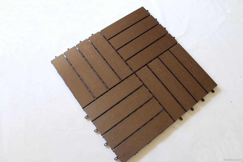 Plastic decking flooring