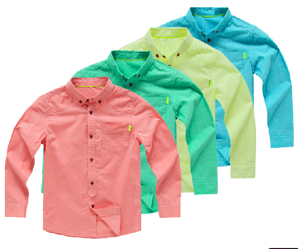 Fashion Cotton Long  Sleeve Kids Shirts 