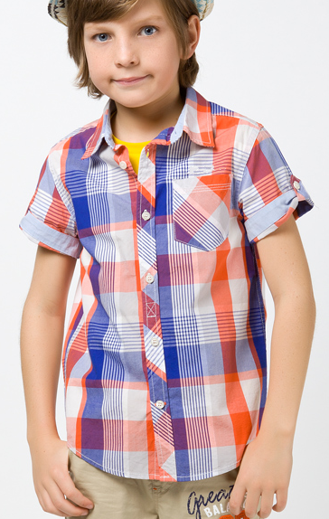 100% fashion cotton plaids shirt  for boy