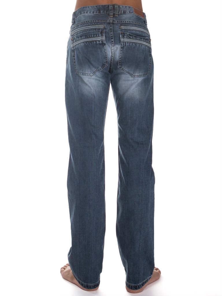 Men's 100% cotton denim jeans trousers with binding at inner pockets opening