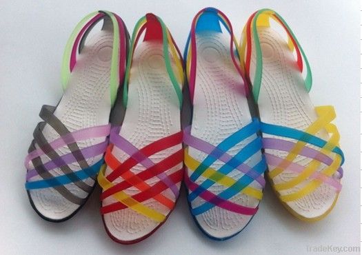 PVC jelly hot fashion rainbow lady shoe lady sandal