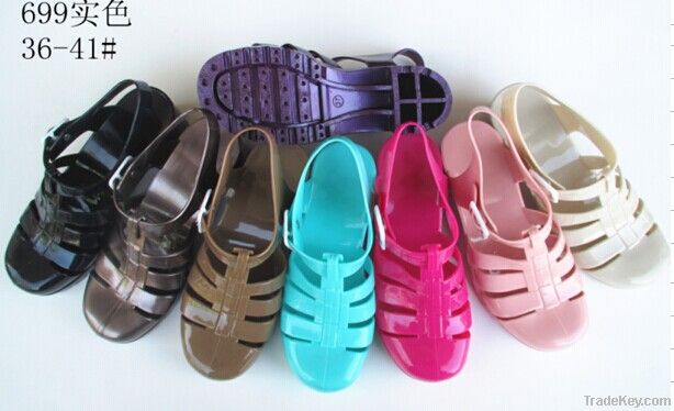 WOMENS LADIES GIRLS FLAT SUMMER BEACH RETRO JELLY SANDALS