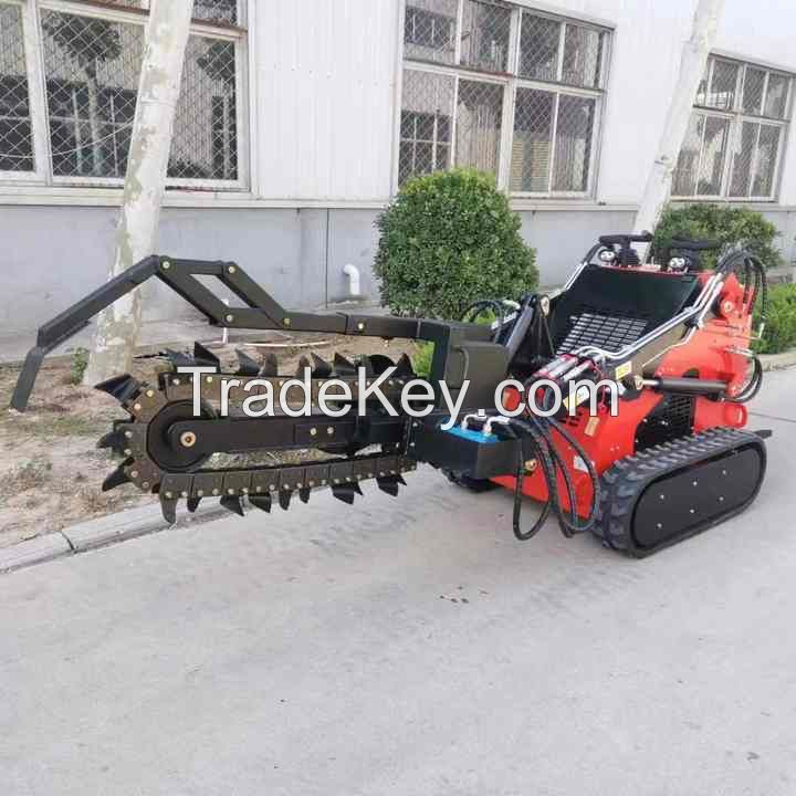 Mini skid steer loader with EPA certified Kubota Perkins 23hp diesel engine with forks grapple four in one bucket on sale