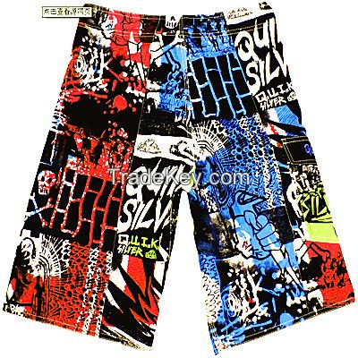 GW4  100% recycle  poly woven fabric sublimation print billabong breathable short