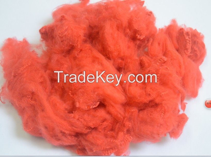 Dope dyed polyester staple fiber