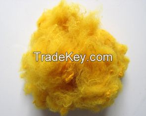 Dope dyed polyester staple fiber