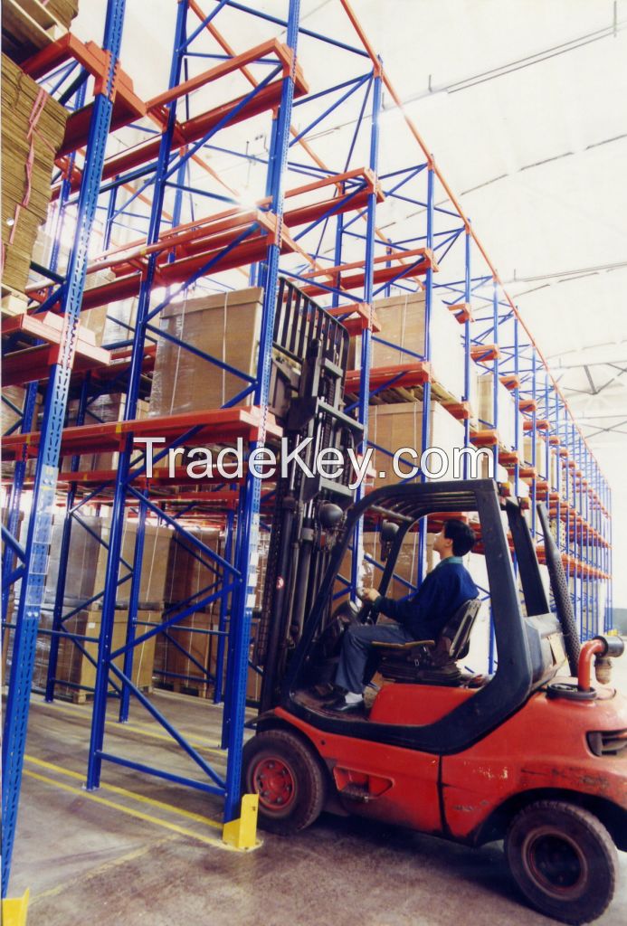 Drive-in and Drive-out Warehouse Storage Rack System