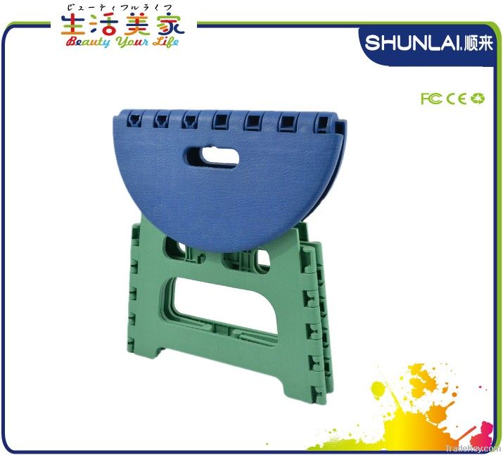 Plastic folding furniture, folding ottoman, folding step stool