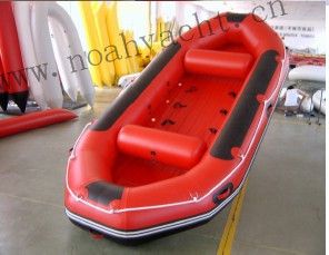 Drifting Inflatable River Raft