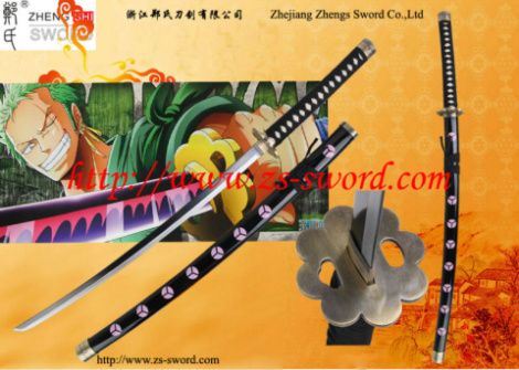 cartoon and anime sword One piece Roronoa Zoro sword Black eyes Anime and Cosplay Sword