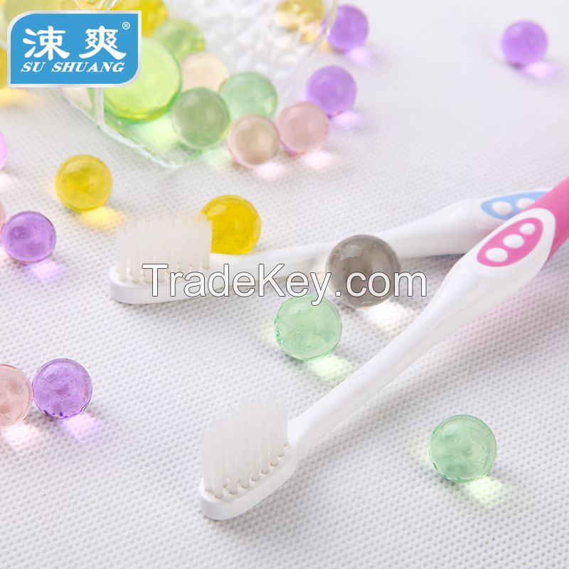 Small brush head, bi-level bristle, soft bristle toothbrush