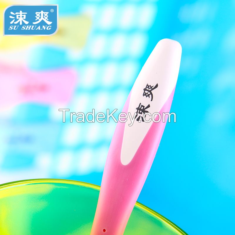 Small brush head, bi-level bristle, soft bristle toothbrush