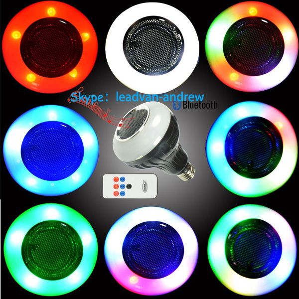 E 27 Lamp Socket 8W RGB Stage Light Led Bluetooth Speaker Bulb With Lighting