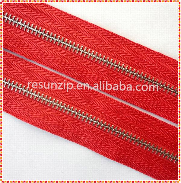 RORO2014 5# white gold Y teeth metal zipper manufacturer