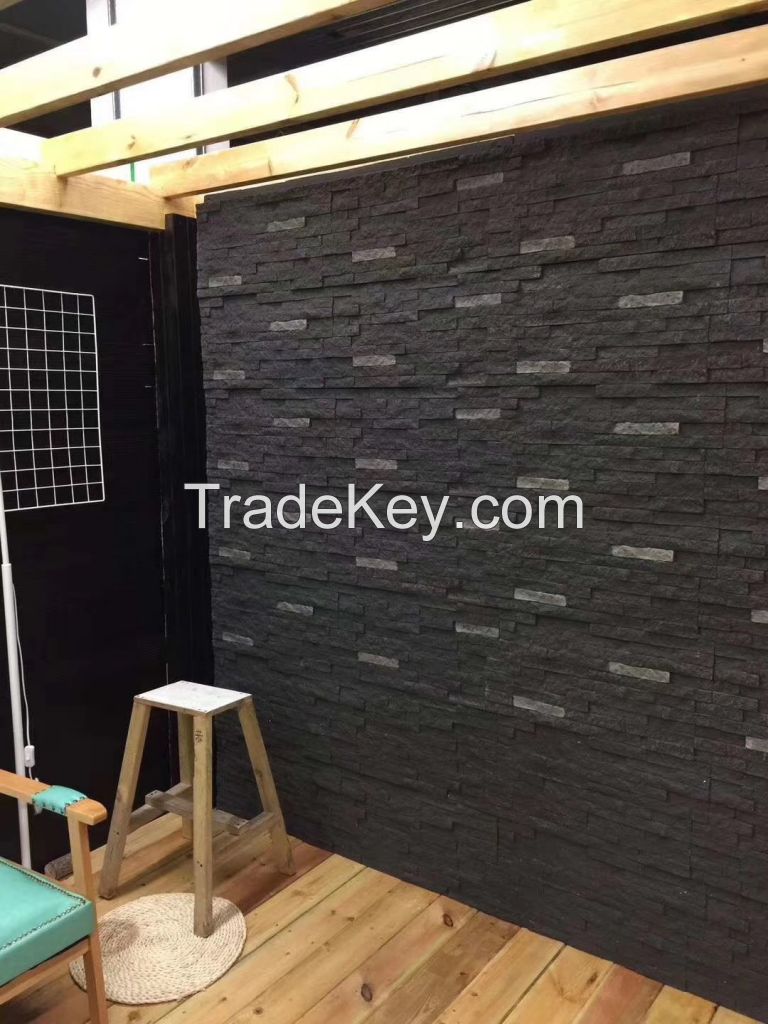 Interior and Exterior Polyurethane Faux Stacked Rock Stone Siding Panel Factory