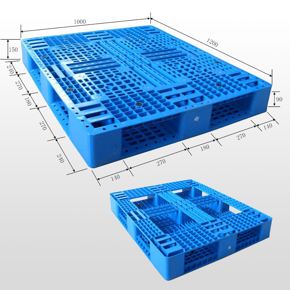 heavy duty picture frame in bottom open deck, plastic pallet1200*1000*150mm