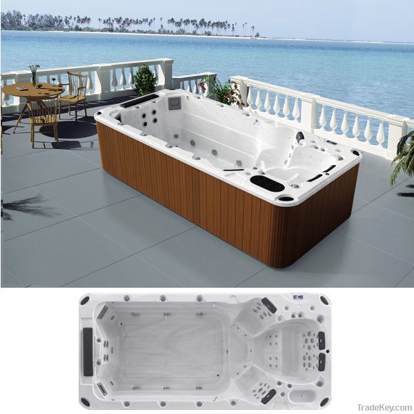 Freestanding Swimming Massage SPA Whirlpool Hot Tub with 4 Seats