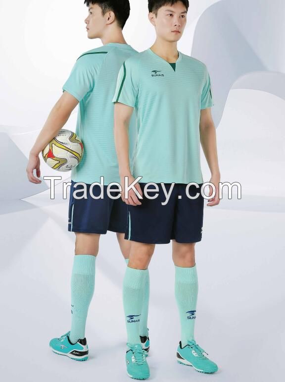 SUNAIS High Quality unisex  Adult & kids Football Jersey uniform soccer jersey in stock printing Numbers and Letters