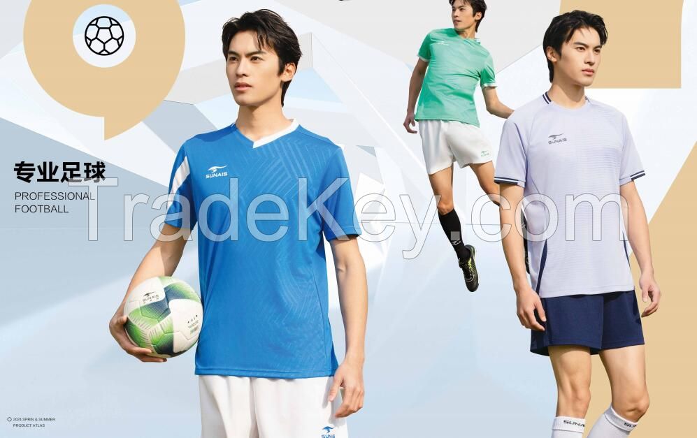 SUNAIS High Quality unisex  Adult & kids Football Jersey uniform soccer jersey in stock printing Numbers and Letters