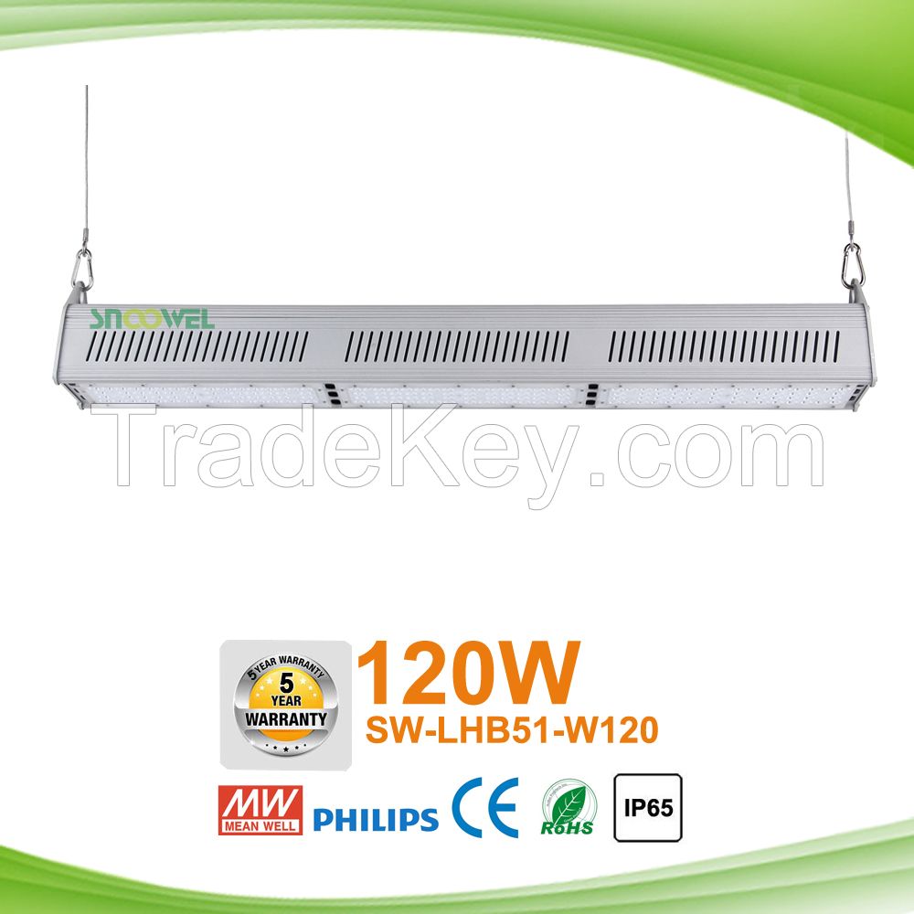 Better cost performance 80W 120lm/w 5 years warranty LED linear high bay lights