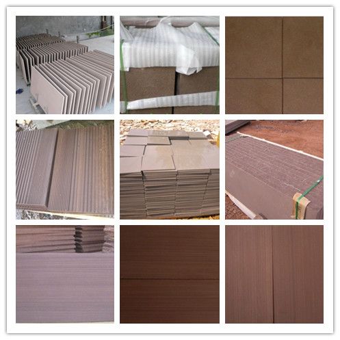 factory red/white/black/beige/green/yellow  sandstone tiles from China