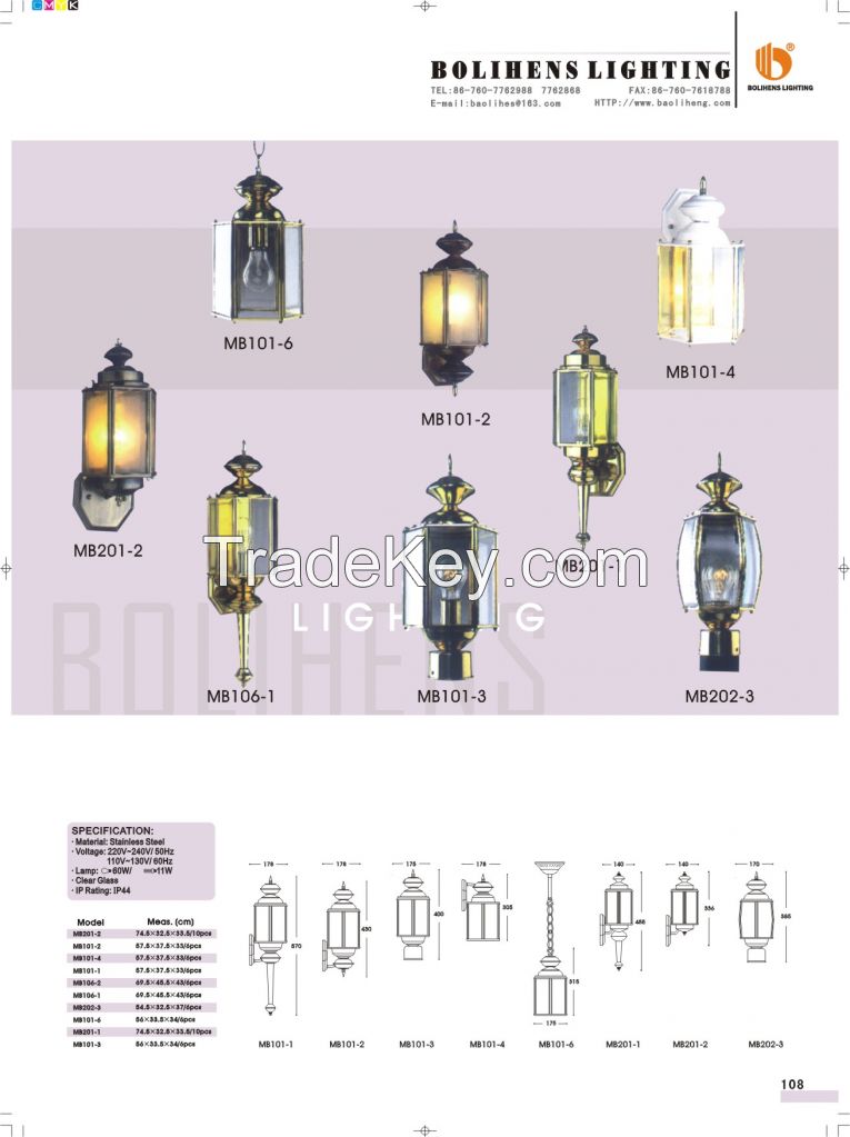 Cast aluminum residential antique modern outdoor LED wall lamp