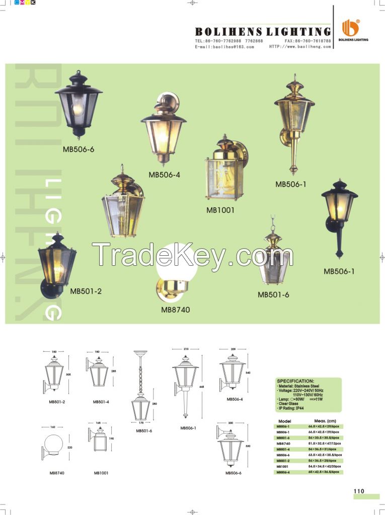 Cast aluminum residential antique modern outdoor LED wall lamp