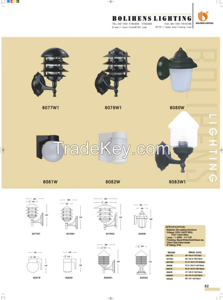 Cast aluminum residential antique modern outdoor LED wall lamp