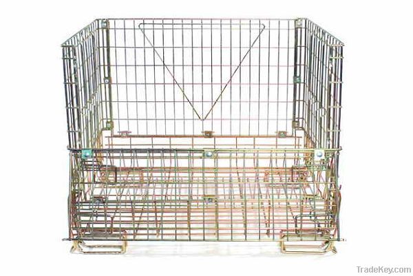 industrial stackable collapsible storage wire mesh container/cage/box