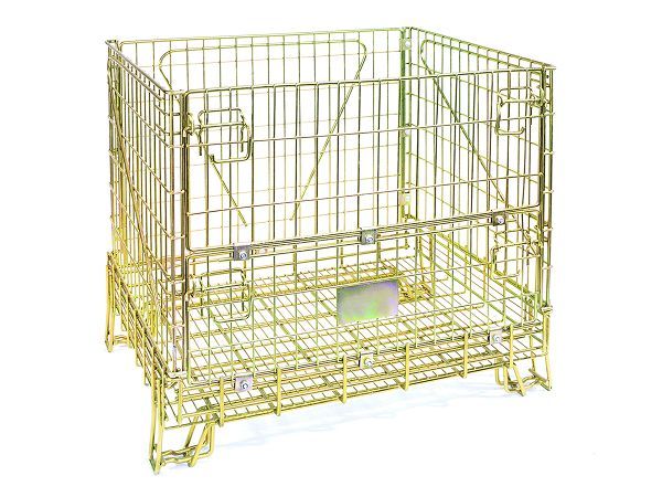 foldable stackable collapsible storage wire mesh container