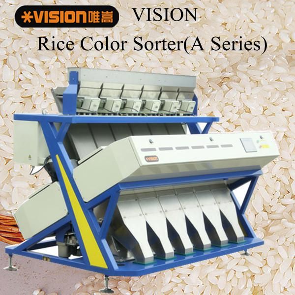 Best sell newest model high output 384 Channels 6 Chutes Vision Rice LED CCD optical Color sorter machine