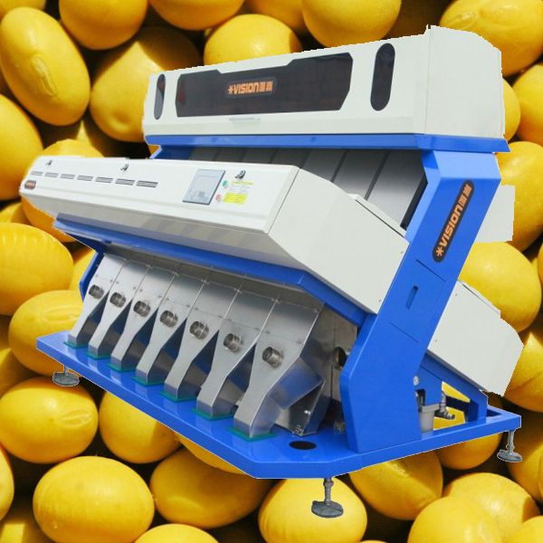 Best sell  high output 448 Channels 7 Chutes Vision Soybeans LED CCD optical Color sorter machine