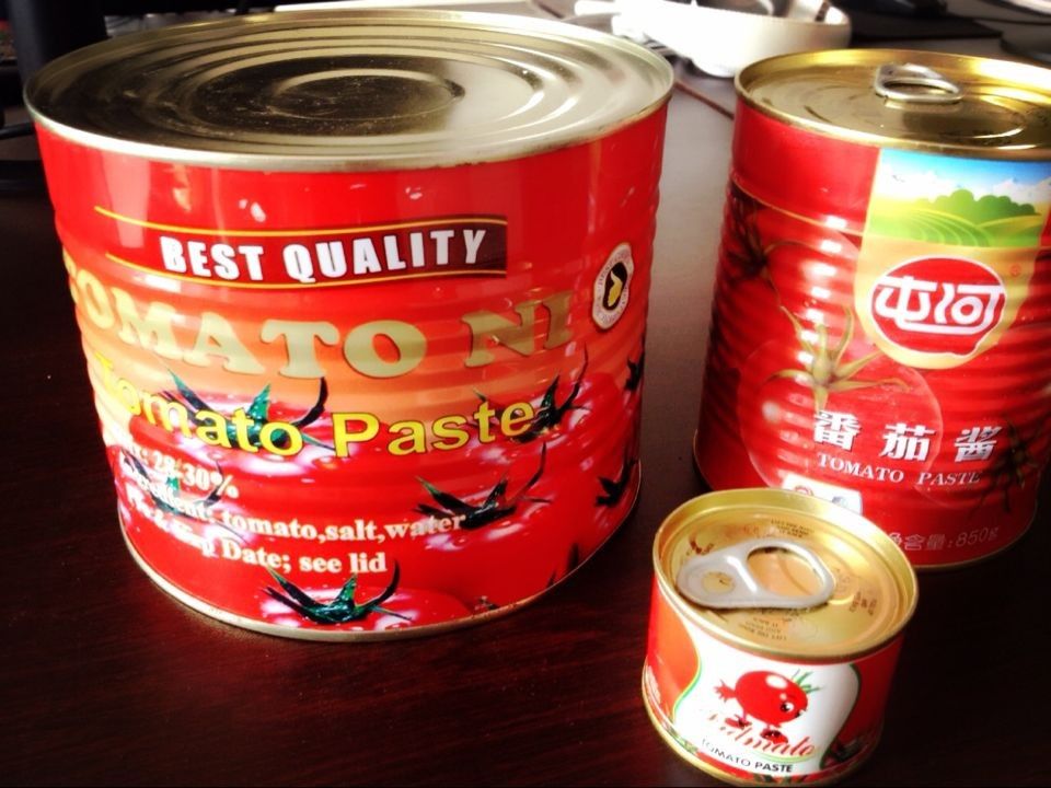 100% pure canned tomato paste 28-30% brix,tinned tomato paste  