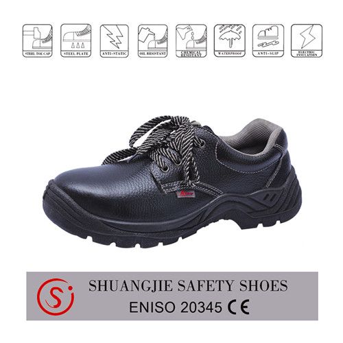 PU sole buffalo leather safety shoes steel toe cap safety work boots,