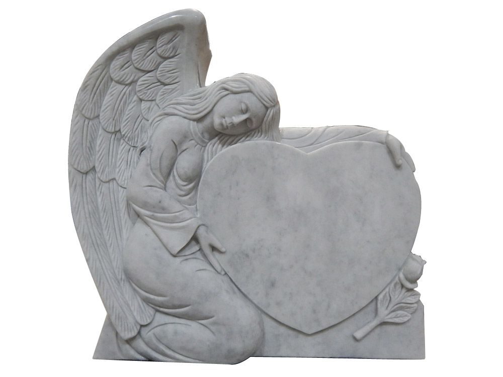 black carved angel monuments headstones