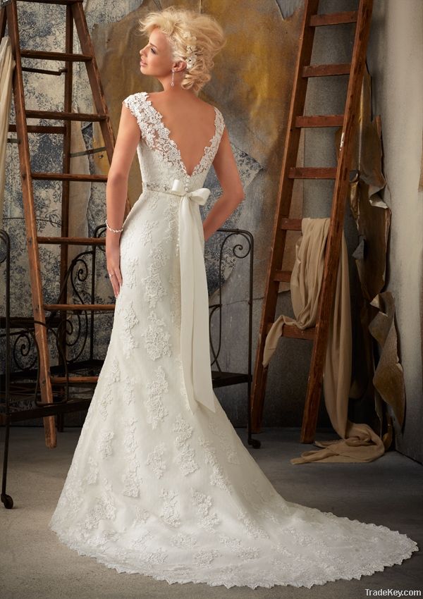 New Designer MermaidSweep Train Bridal Wedding Dress 2014