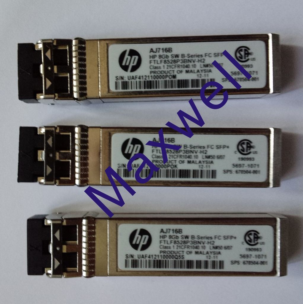 AJ716B 670604-001 FTLF8528P3BNV-H2 8Gb Shortwave B-series Fibre Channel 1 Pack SFP+ Transceiver Module