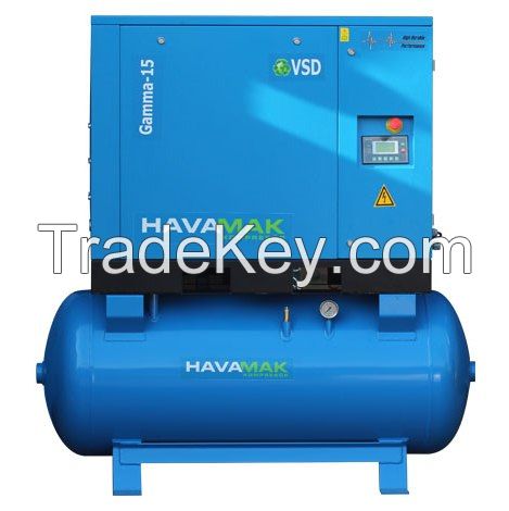 Air Compressor GAMMA-15 Tank Mounted inverter driven