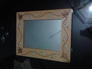  mirror with a wooden decorated frame (handmade)