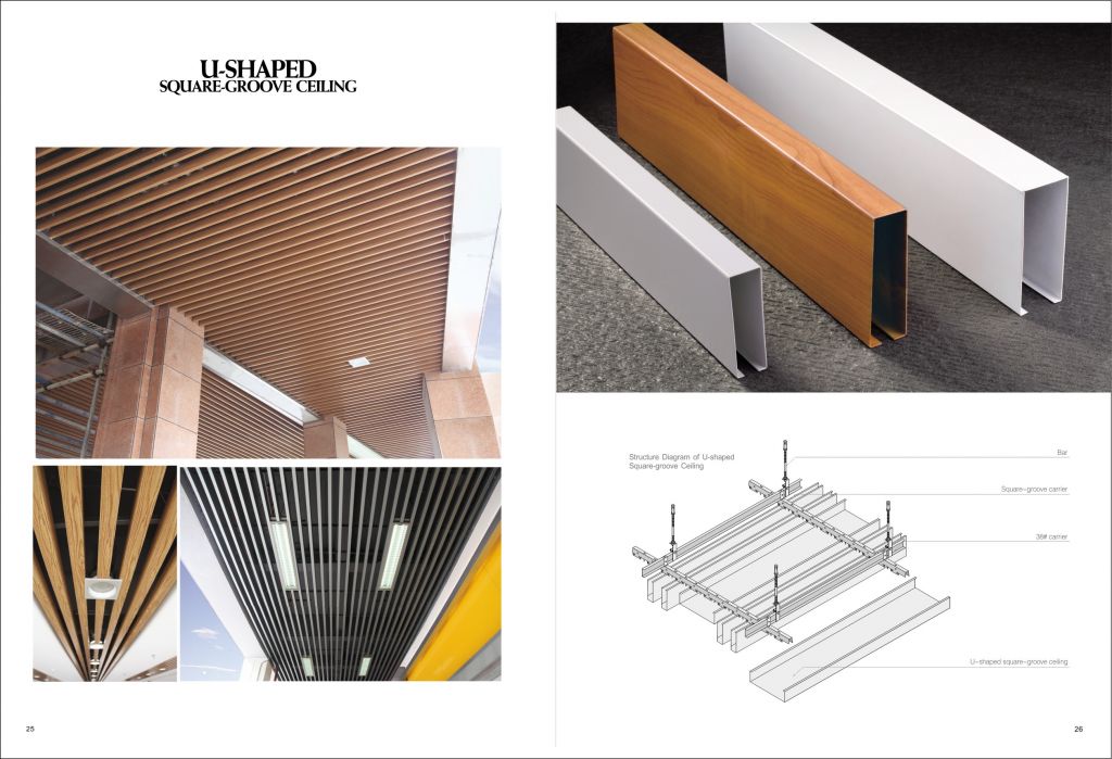 U-Shaped square groove ceiling