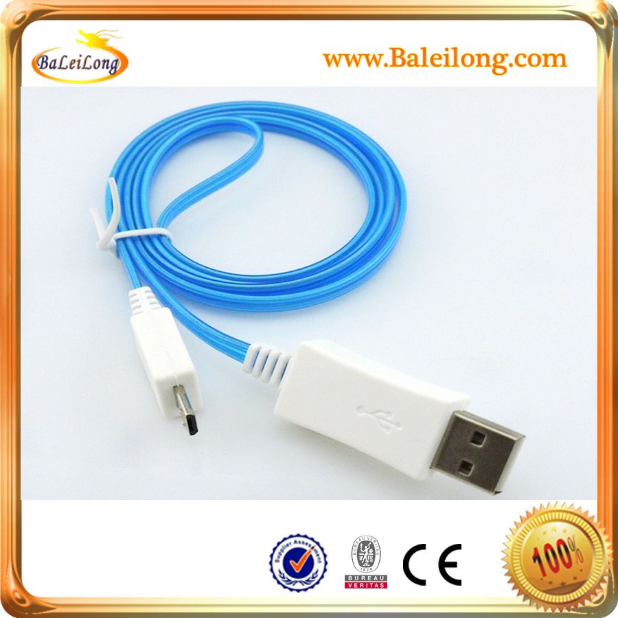 Wholesale Micro USB Light Cable for Samsung led usb cable for iphone 4 for iPhone 5