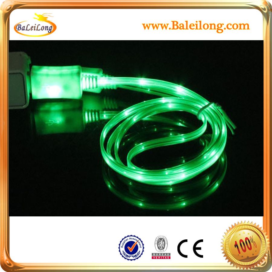 NEW Arrival Wholesale Charging Cable LED Light USB Data Cable For iPad&amp;iPod Mini Micro USB