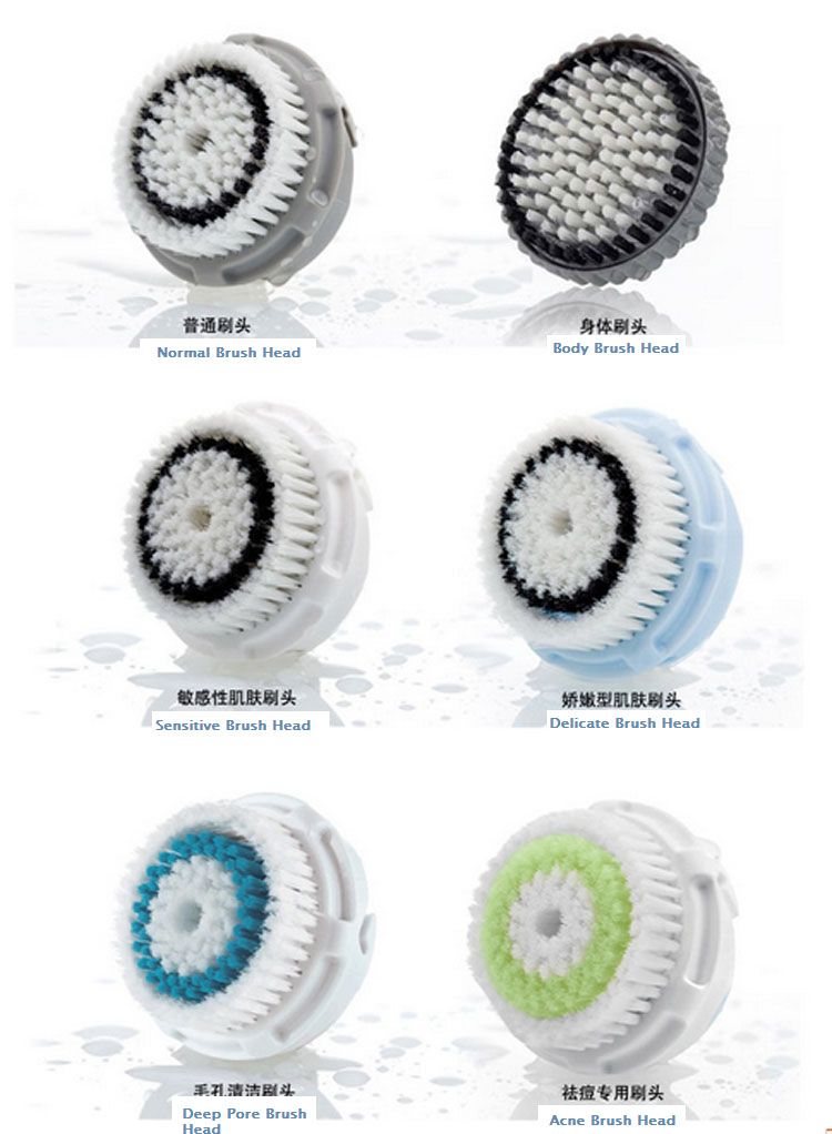 Normal Washing Face Skin Deep Cleaning Pore System Replacement Brush Head &amp;amp; Cap Replacement Head